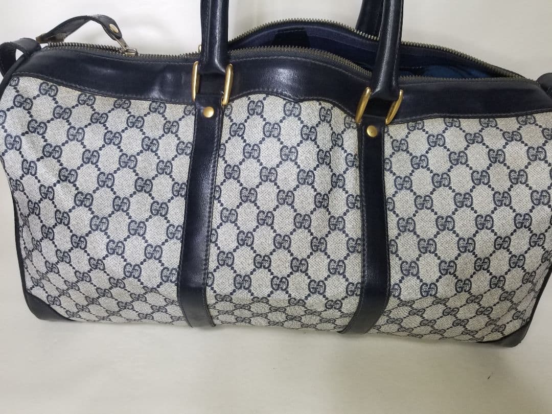 GG柄のグッチボストンバッグ、ヴィンテージレザー、トラベルバッグ