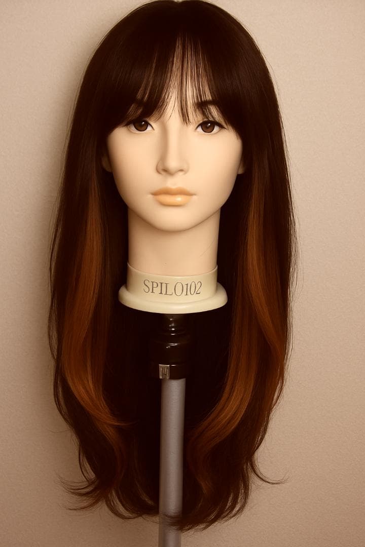 新品　人毛　夏に嬉しい　インナーカラー　ブラウン　スーパーロング　Mサイズ
