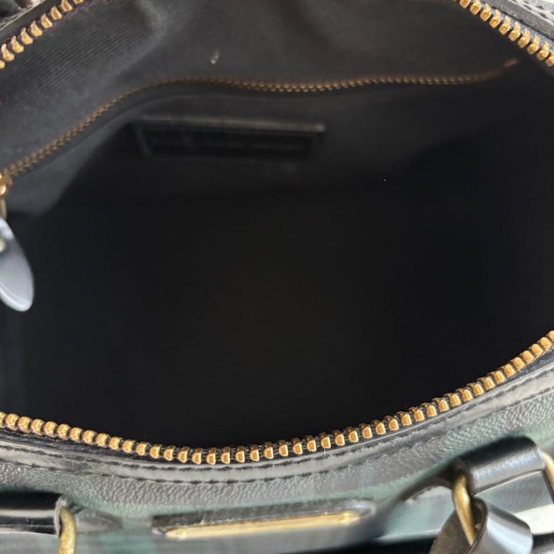 ✨️美品 ポロラルフローレン ブラックウォッチ ミニボストンバッグ PVCレザー