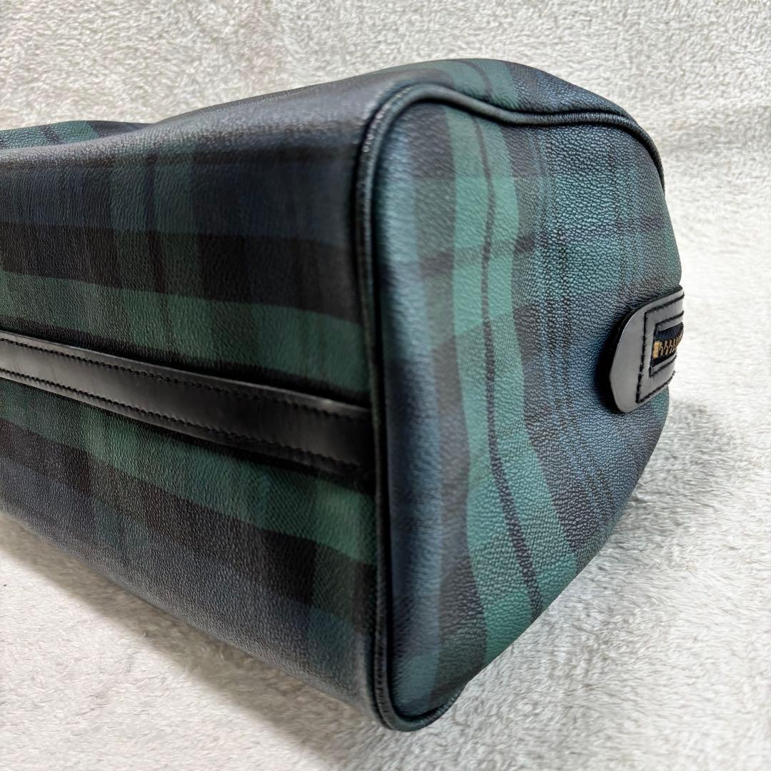 ✨️美品 ポロラルフローレン ブラックウォッチ ミニボストンバッグ PVCレザー