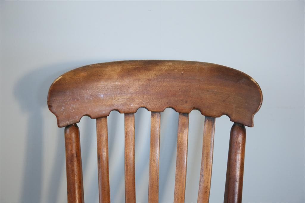 英国アンティーク木製キッチンチェア/ダイニングイス椅子/飾り棚(91-150-1