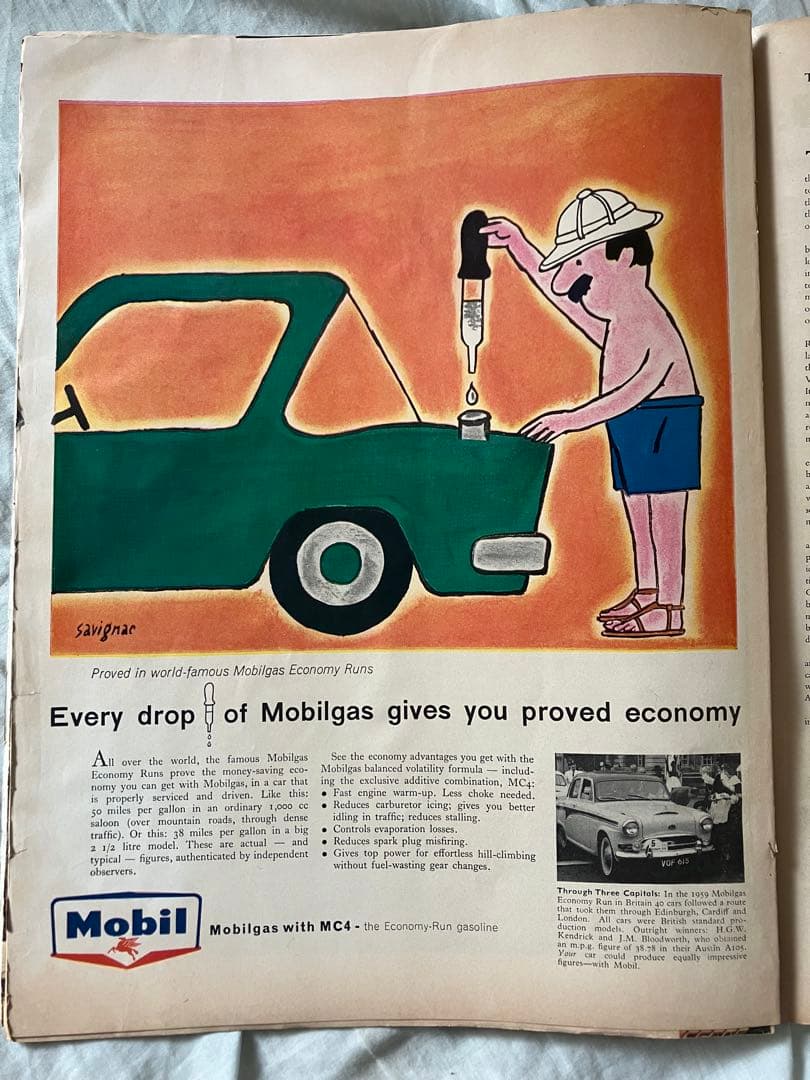 【超希少】サヴィニャック　Mobil ガソリン　オリジナル広告掲載雑誌LIFE