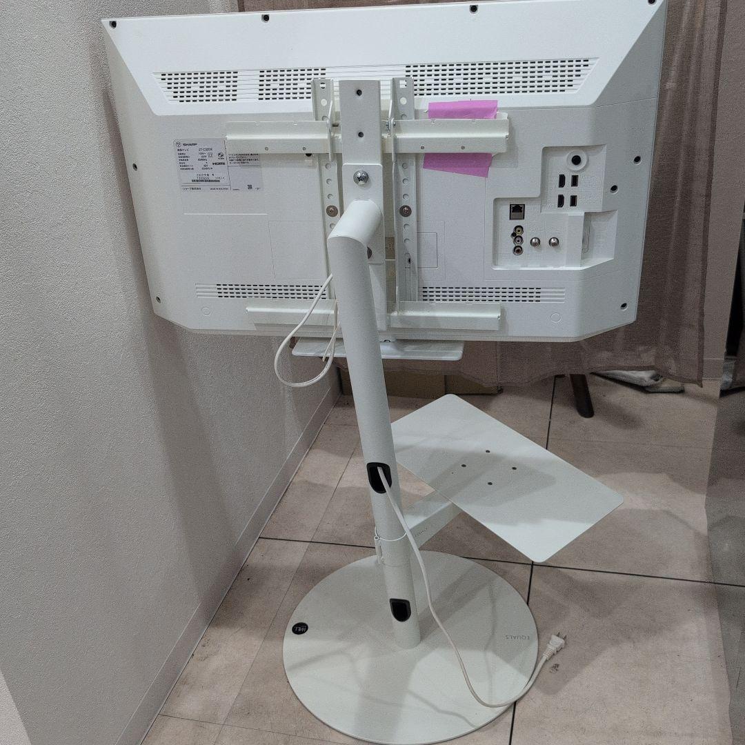 希少ホワイトwallスタンドと2022年型アクオス32型テレビのSET引取値引