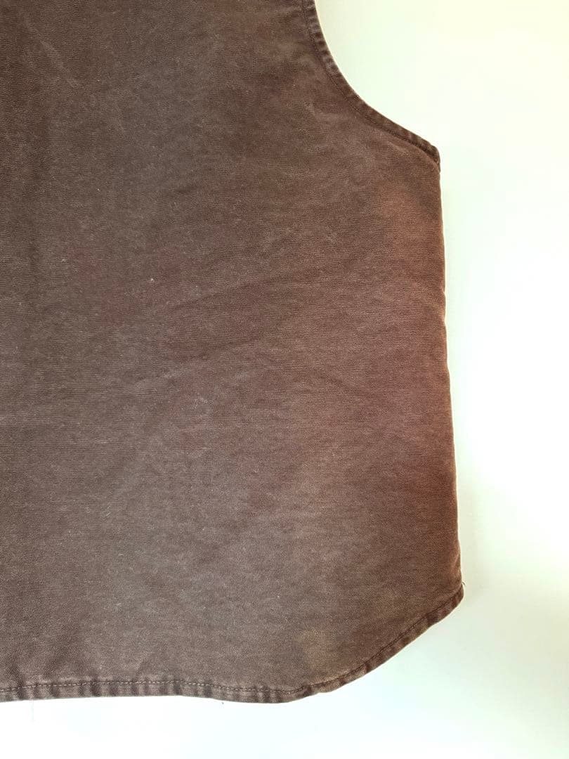 【大人気】良品 カーハート ダックベスト XL ダークブラウン ヴィンテージ