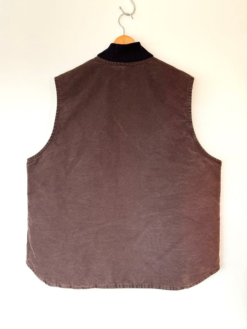 【大人気】良品 カーハート ダックベスト XL ダークブラウン ヴィンテージ