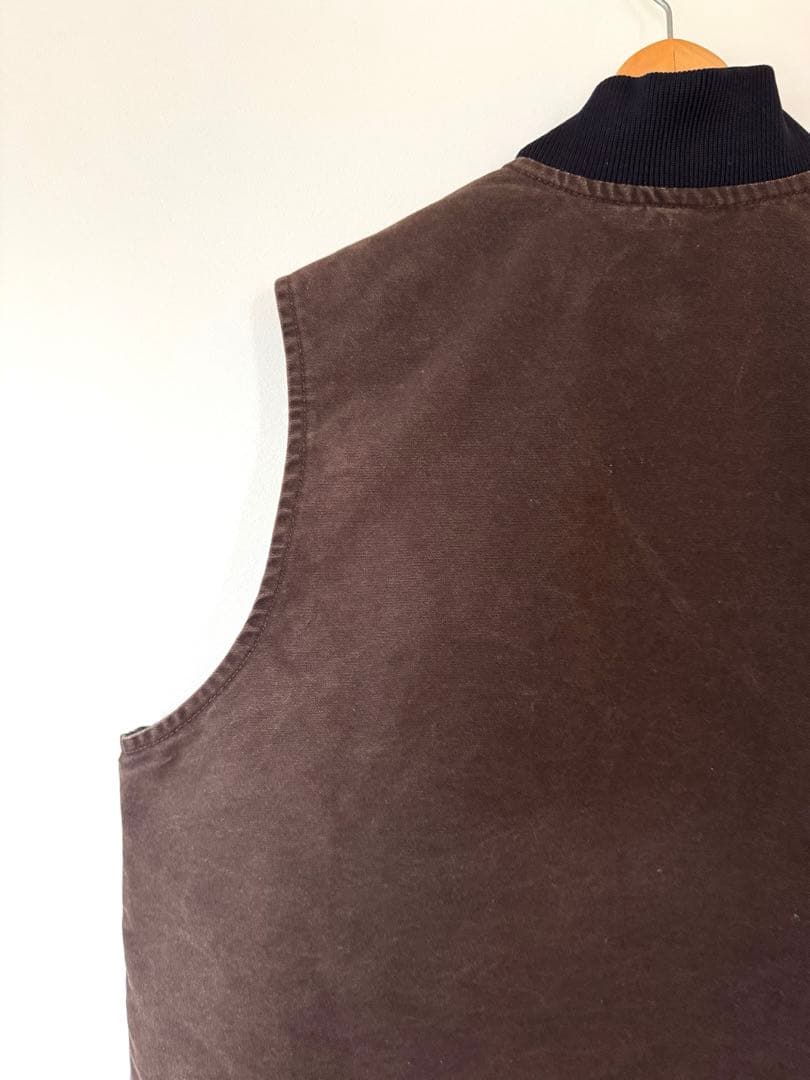 【大人気】良品 カーハート ダックベスト XL ダークブラウン ヴィンテージ