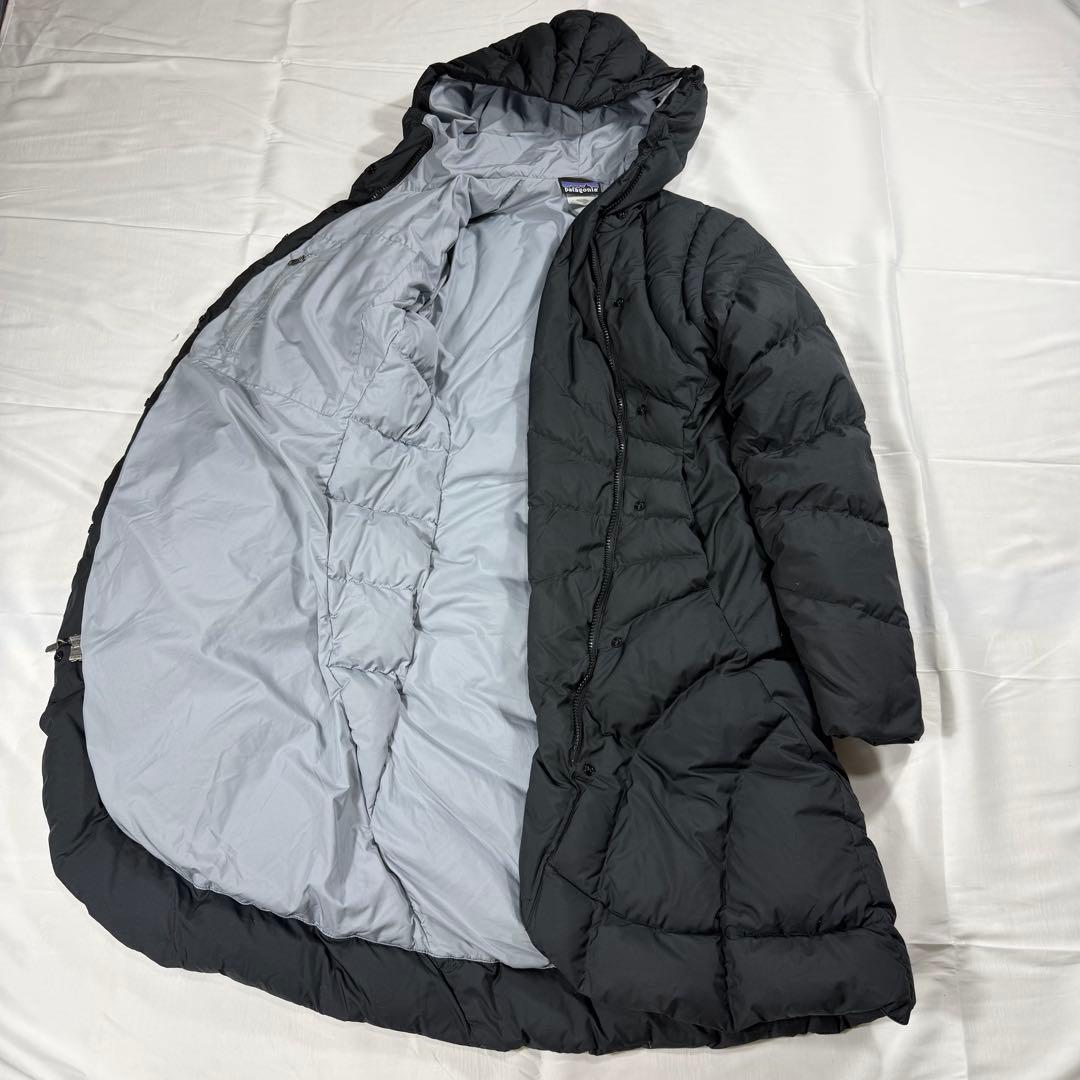 【美品】patagonia ロングダウンコート 変形ダウン レディースXS 黒