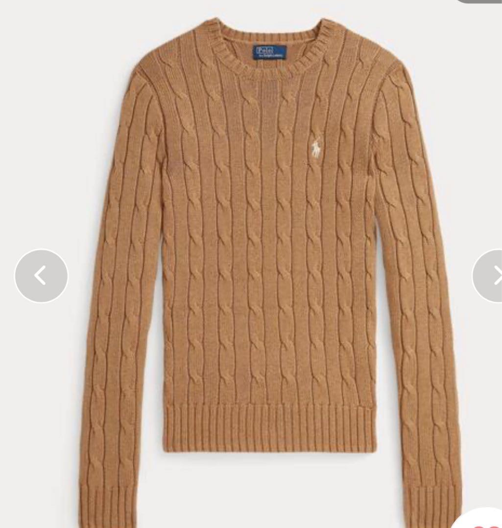 polo ralphケーブルニット コットン クルーネック セーター