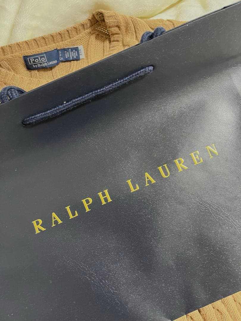 polo ralphケーブルニット コットン クルーネック セーター