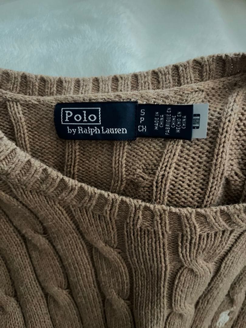 polo ralphケーブルニット コットン クルーネック セーター