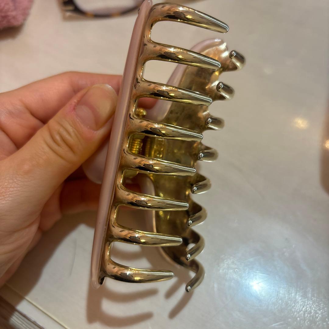 acca ピンク　ゴールド装飾 クレップクリップ　L