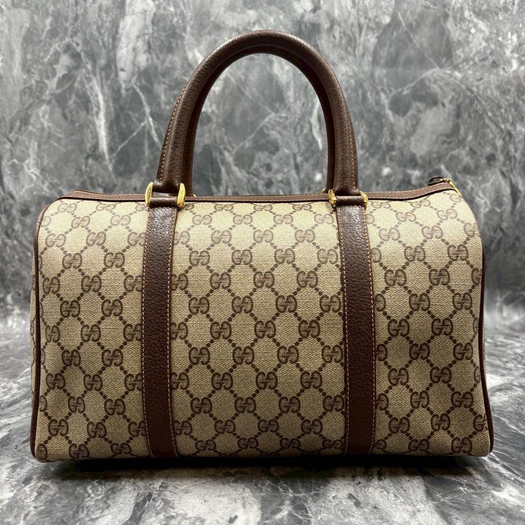 ✨極美品✨GUCCI シェリーライン GG ボストンバッグ レザー ベージュ