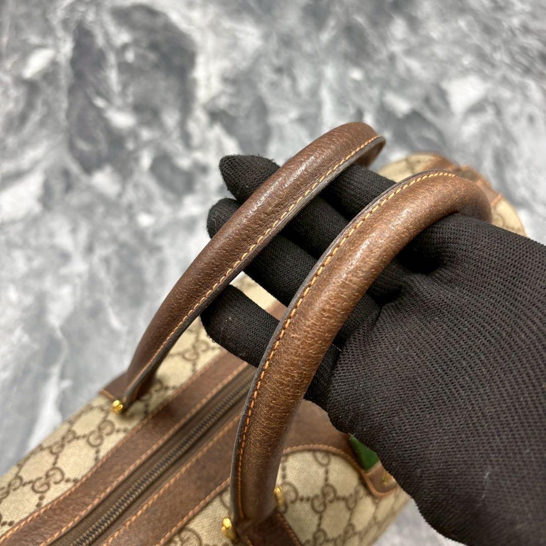 ✨極美品✨GUCCI シェリーライン GG ボストンバッグ レザー ベージュ