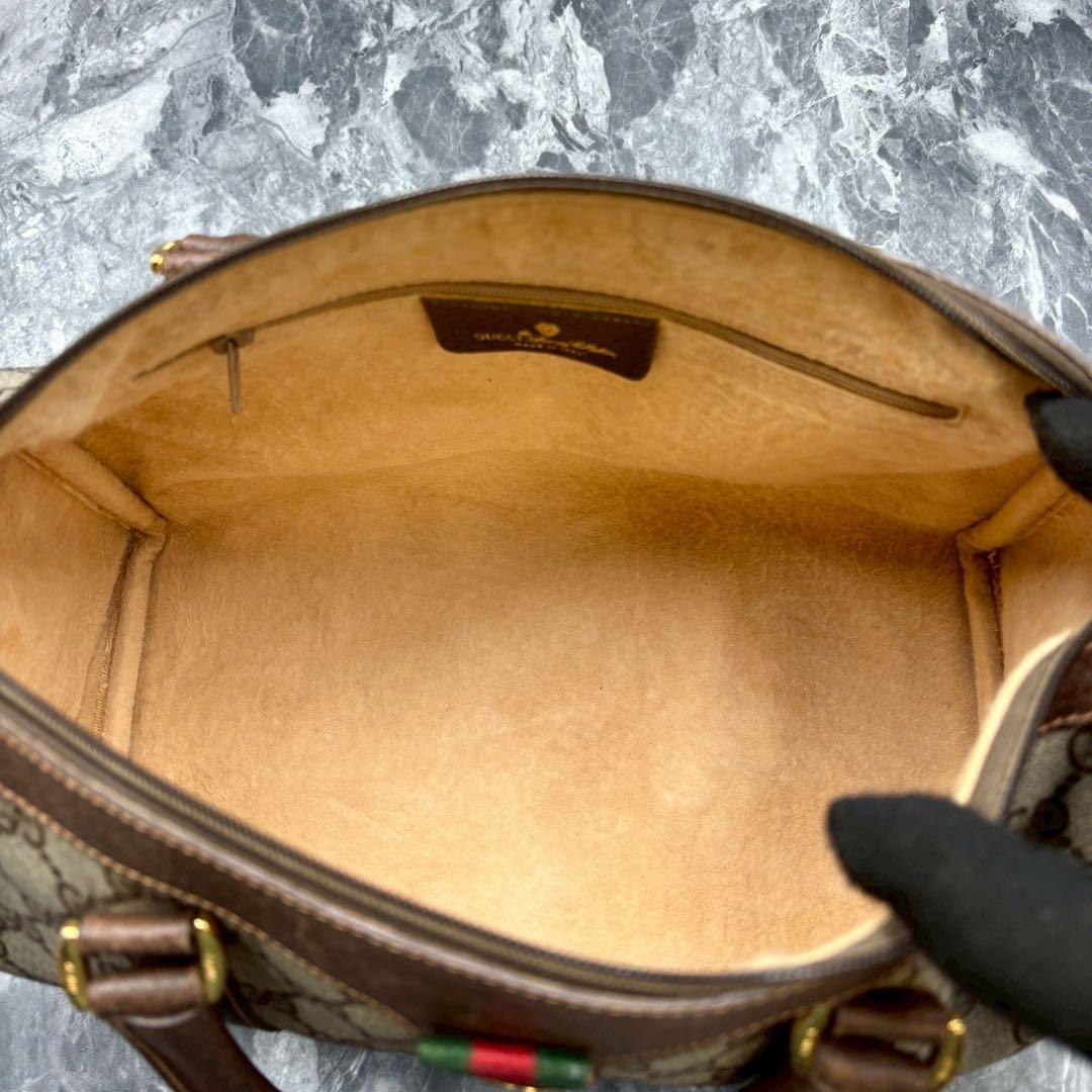 ✨極美品✨GUCCI シェリーライン GG ボストンバッグ レザー ベージュ