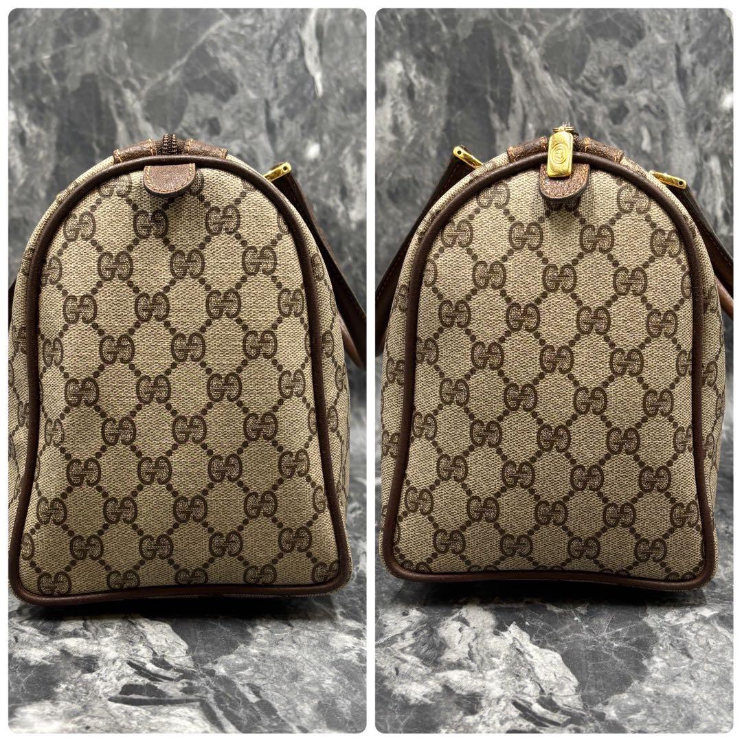 ✨極美品✨GUCCI シェリーライン GG ボストンバッグ レザー ベージュ