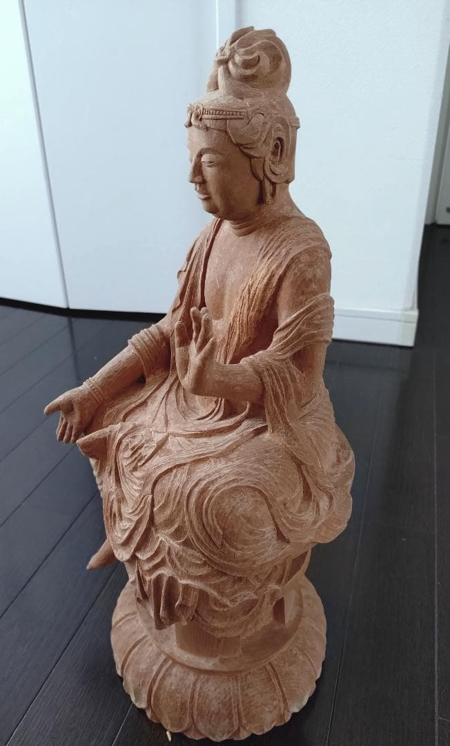 一刀彫　木像　 仏像 如意輪観音　菩薩半跏像　約50cm