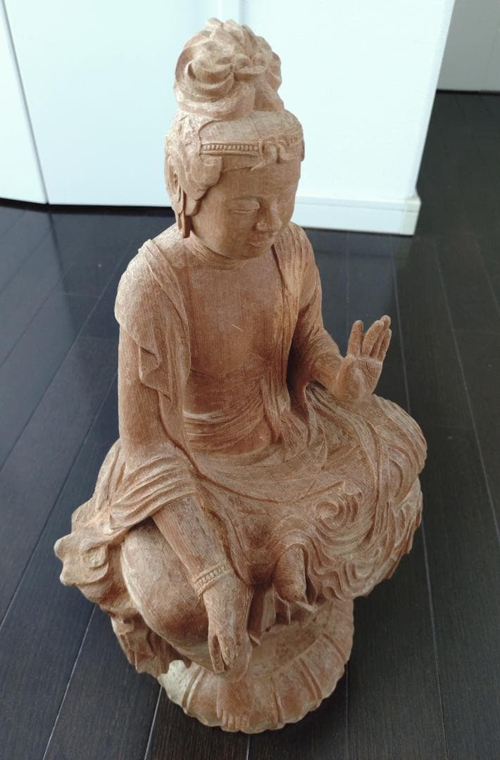 一刀彫　木像　 仏像 如意輪観音　菩薩半跏像　約50cm