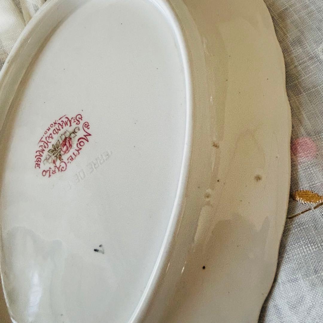 〈レア〉フランスアンティーク　多色　サンタマン　ラヴィエ　オーバル型