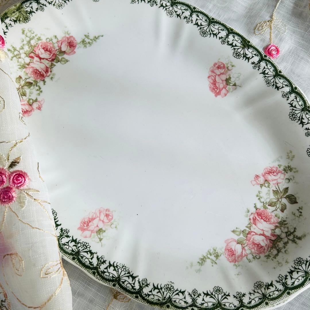 〈レア〉フランスアンティーク　多色　サンタマン　ラヴィエ　オーバル型