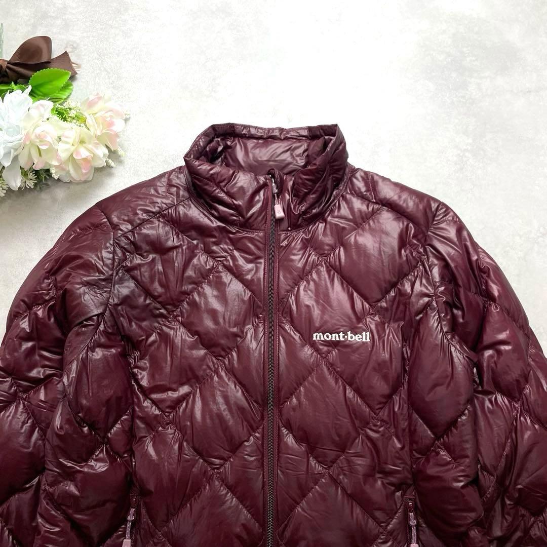 軽量✨モンベル スペリオダウンジャケット ボルドー レディース XS ロゴ入り