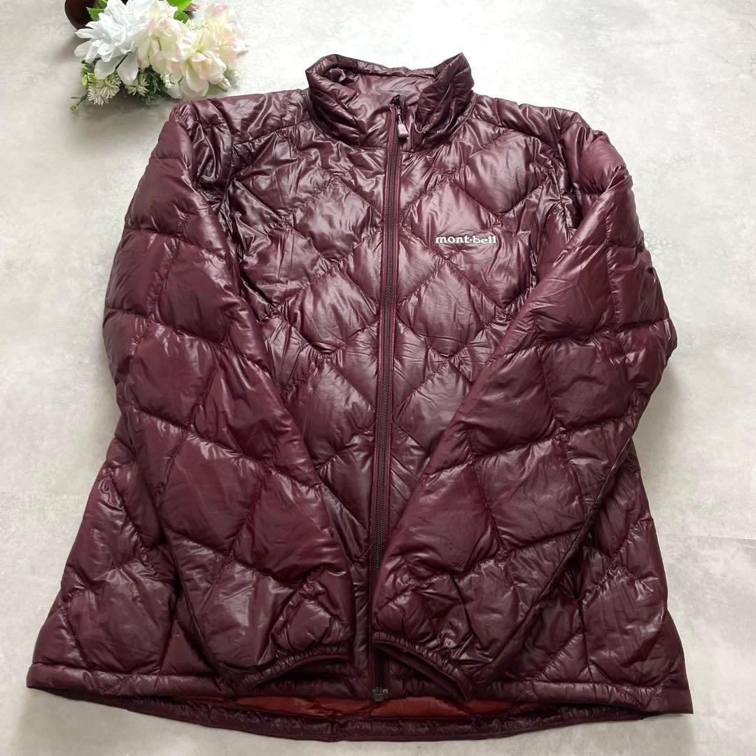 軽量✨モンベル スペリオダウンジャケット ボルドー レディース XS ロゴ入り