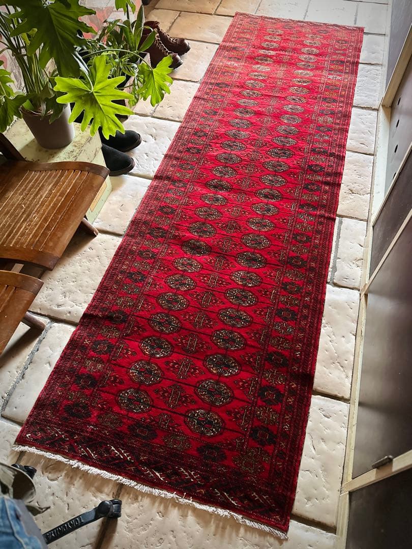 トライバルラグ　ヴィンテージラグ　トルクメン　ランナーサイズ　プリミティブアート