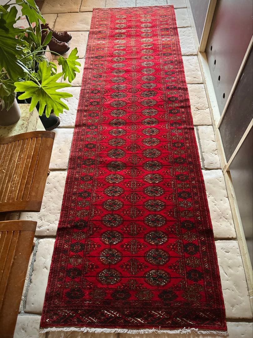 トライバルラグ　ヴィンテージラグ　トルクメン　ランナーサイズ　プリミティブアート