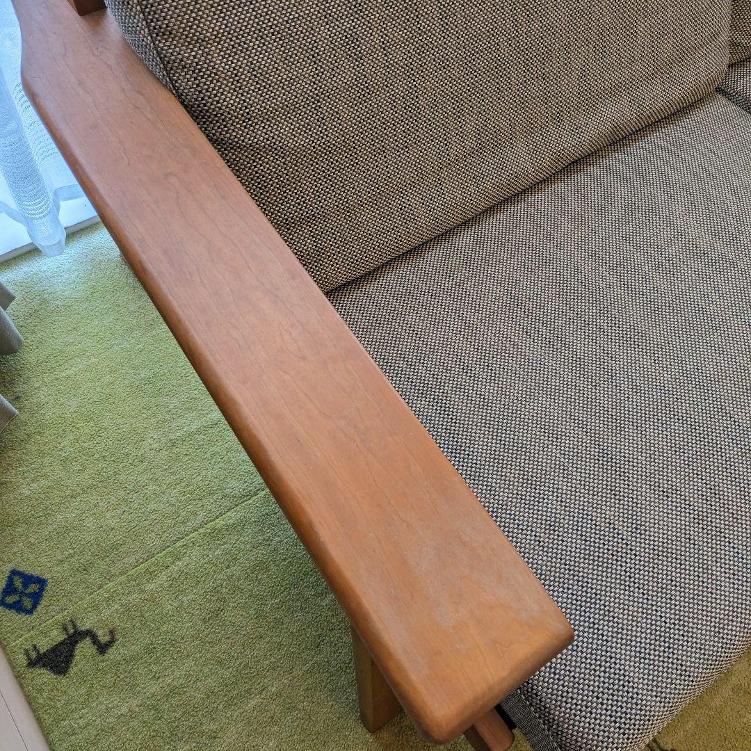 ナガノインテリア　ファブリック　２人掛けソファ 替えカバー付き