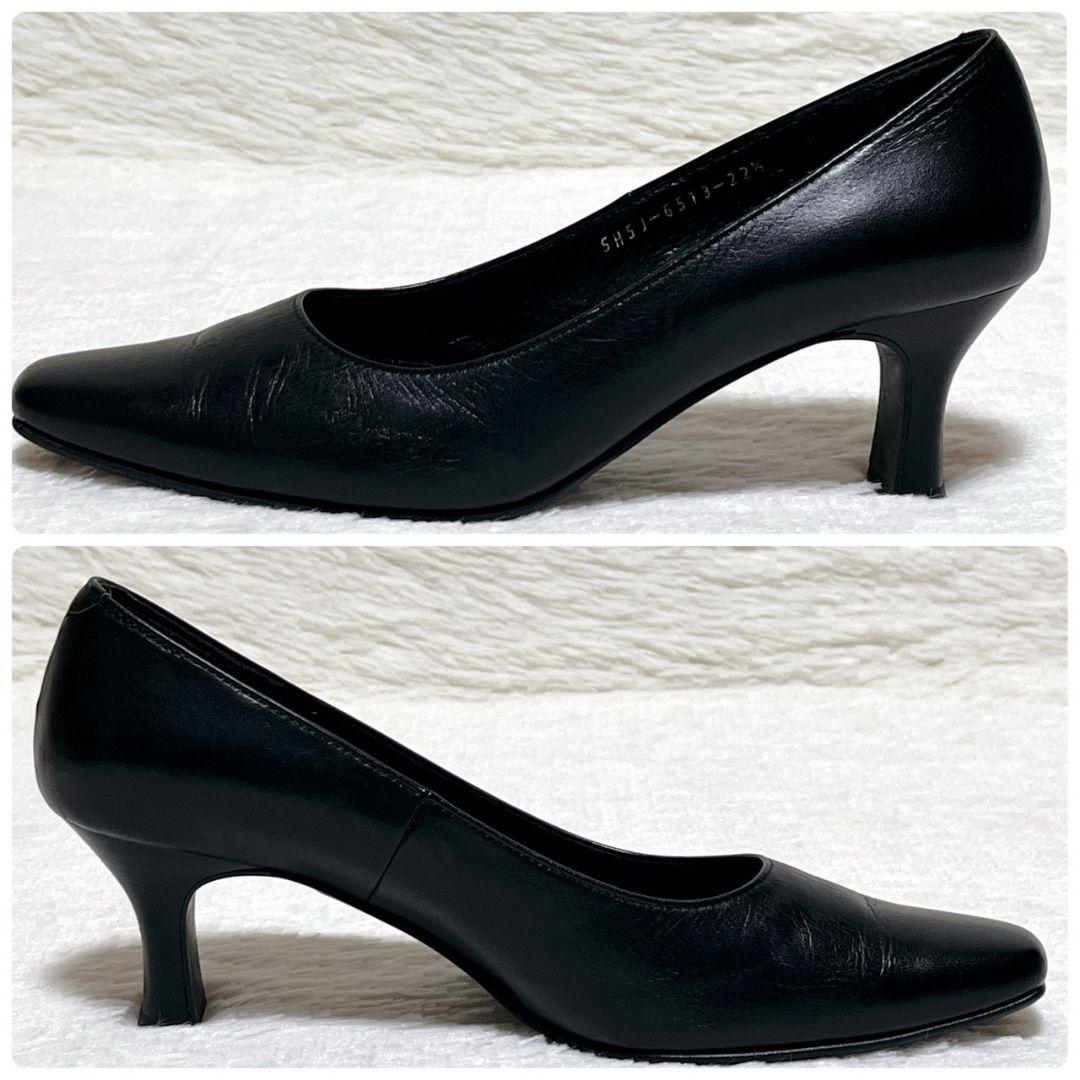 【極美品】REGAL リーガル パンプス 黒 スクエアトゥ 22.5cm 日本製
