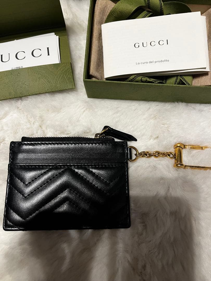 gucci グッチ ケース GGマーモント カードケース 黒