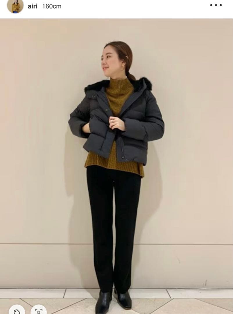 アーバンリサーチ　ダウンジャケット　ラビットファー　黒　ショートダウン　フード