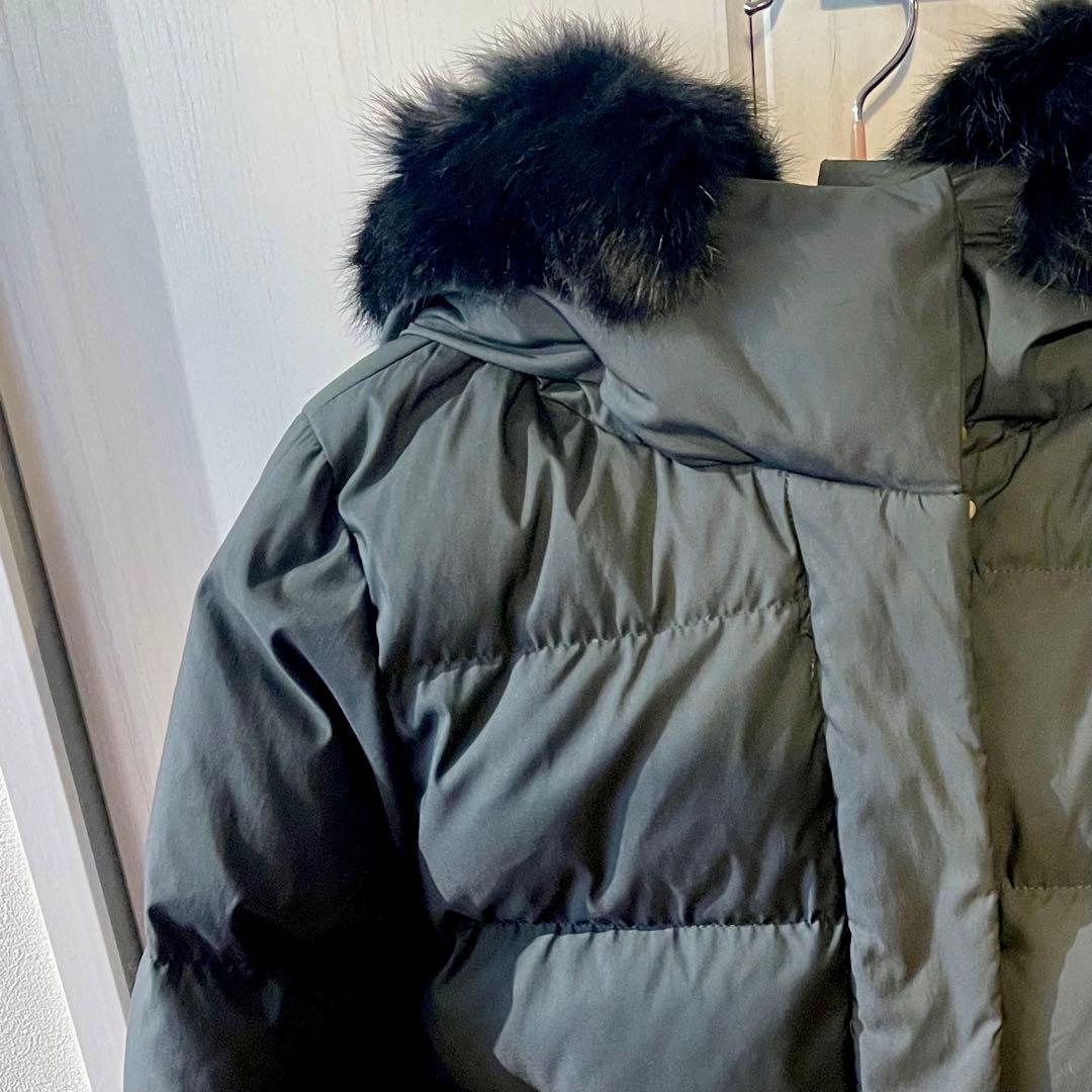 アーバンリサーチ　ダウンジャケット　ラビットファー　黒　ショートダウン　フード