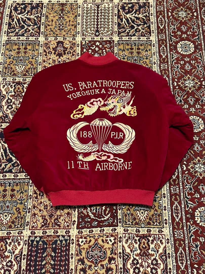 メ*ル様 70s〜80s GROVE BOX 別珍 龍 スーベニアジャケット ス