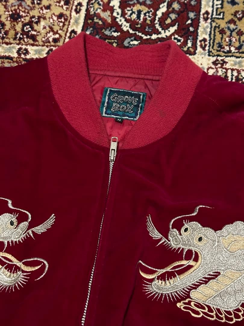 メ*ル様 70s〜80s GROVE BOX 別珍 龍 スーベニアジャケット ス