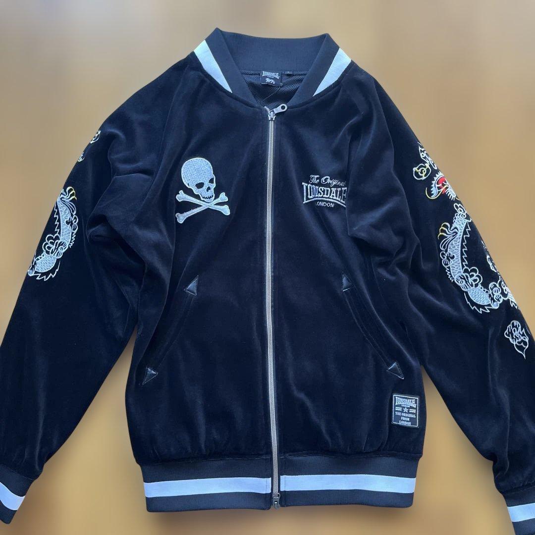 Lonsdale　ロンズデール　スカジャン　ベロア　スカル　ドクロ