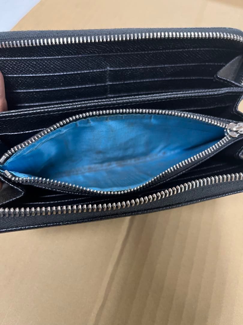 ブルガリ 長財布 ラウンドファスナー ブラック 本革