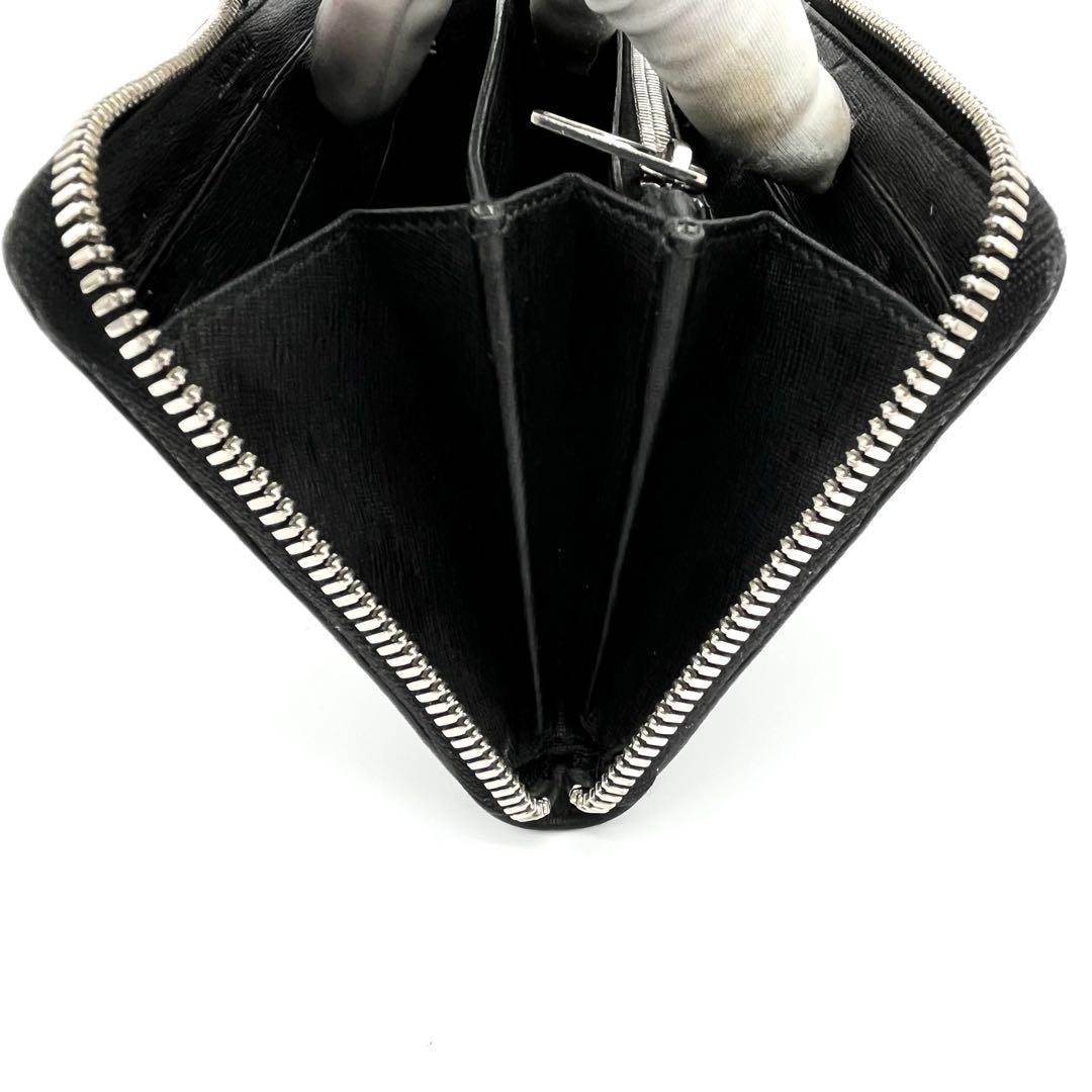 【美品】バレンシアガ　ラウンドファスナー　レザー　本革　　ブラック