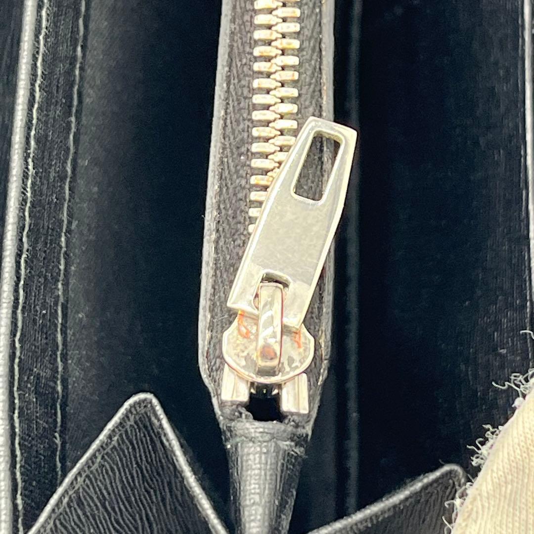 【美品】バレンシアガ　ラウンドファスナー　レザー　本革　　ブラック