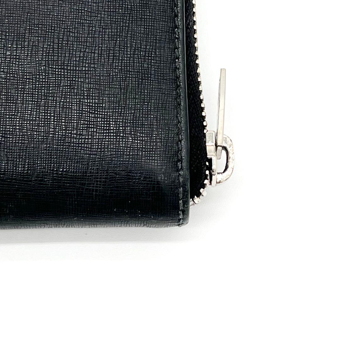 【美品】バレンシアガ　ラウンドファスナー　レザー　本革　　ブラック