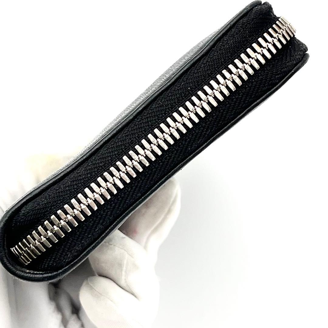 【美品】バレンシアガ　ラウンドファスナー　レザー　本革　　ブラック