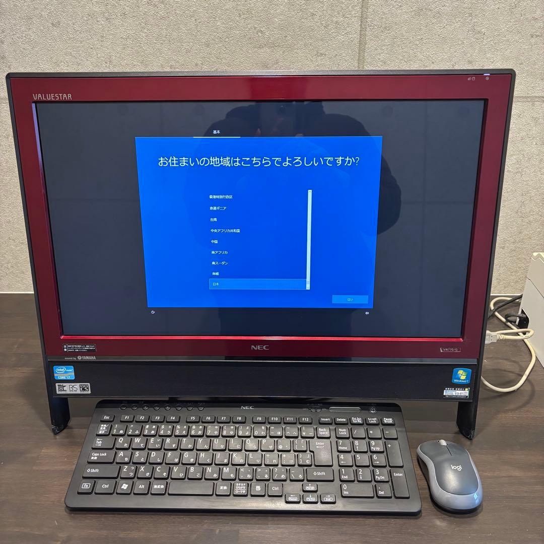 【美品】 一体型パソコン NEC VALUESTAR VN770/GS6R 中古