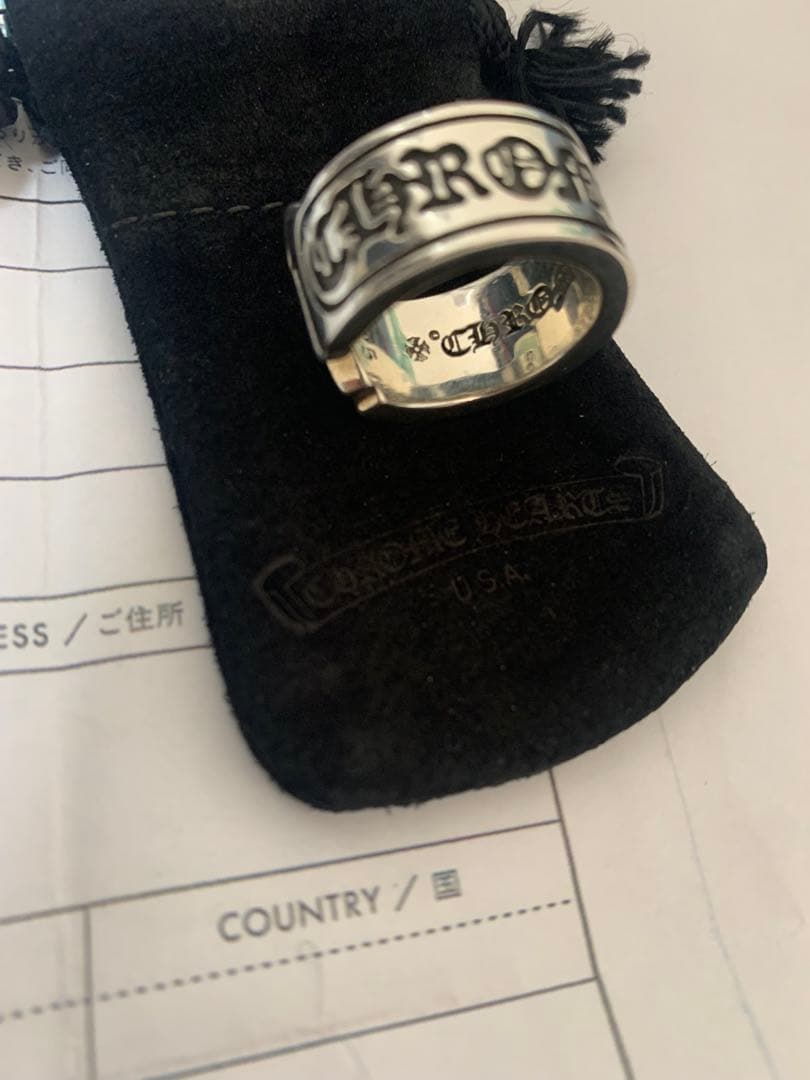 Chrom heartsクロムハーツ　ラベルリング　19号　ラージ　美品