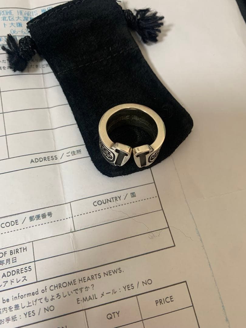 Chrom heartsクロムハーツ　ラベルリング　19号　ラージ　美品