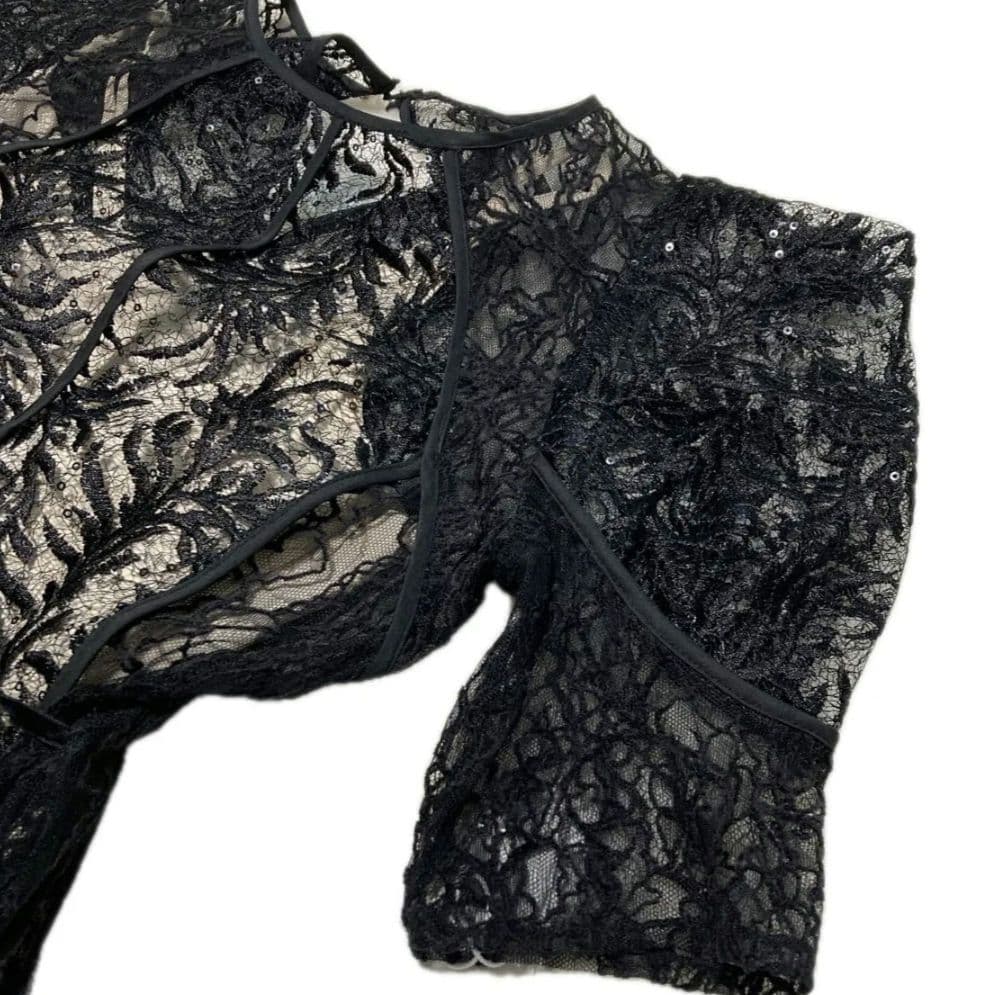 【新品タグ付】FRAY I.D 　リーフレースパイピングワンピース　ドレス