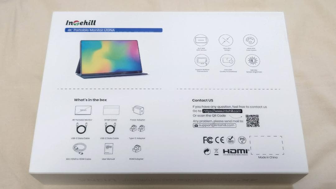 【ロス】 Intehill モバイルモニター U13NA 4K