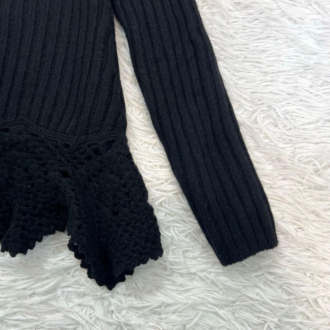 美品JEAN PAUL GAULTIERジャンポールゴルチェ　鍵編みレースニット