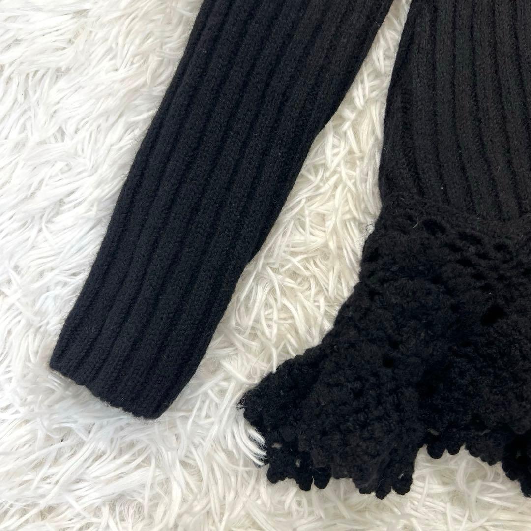 美品JEAN PAUL GAULTIERジャンポールゴルチェ　鍵編みレースニット
