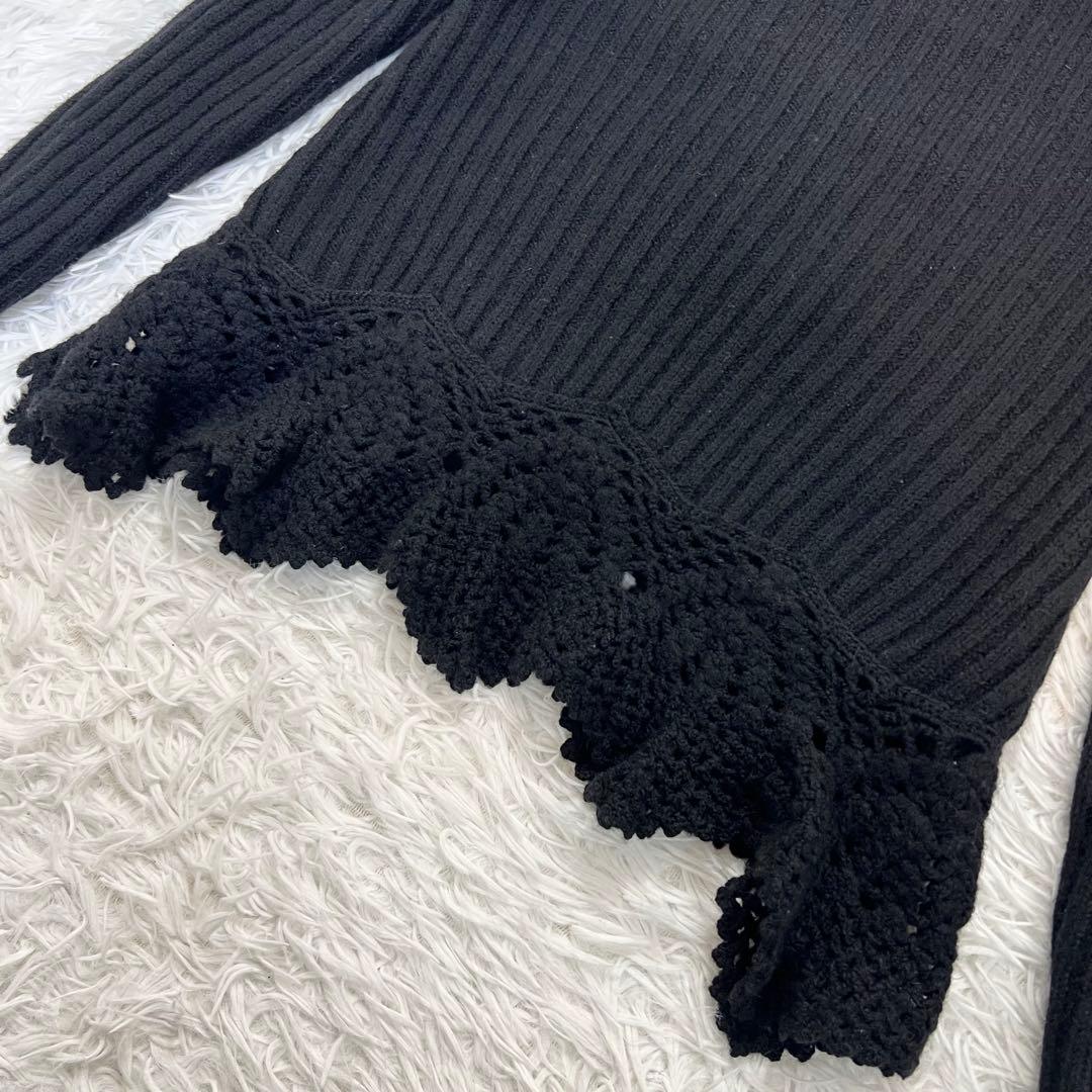 美品JEAN PAUL GAULTIERジャンポールゴルチェ　鍵編みレースニット