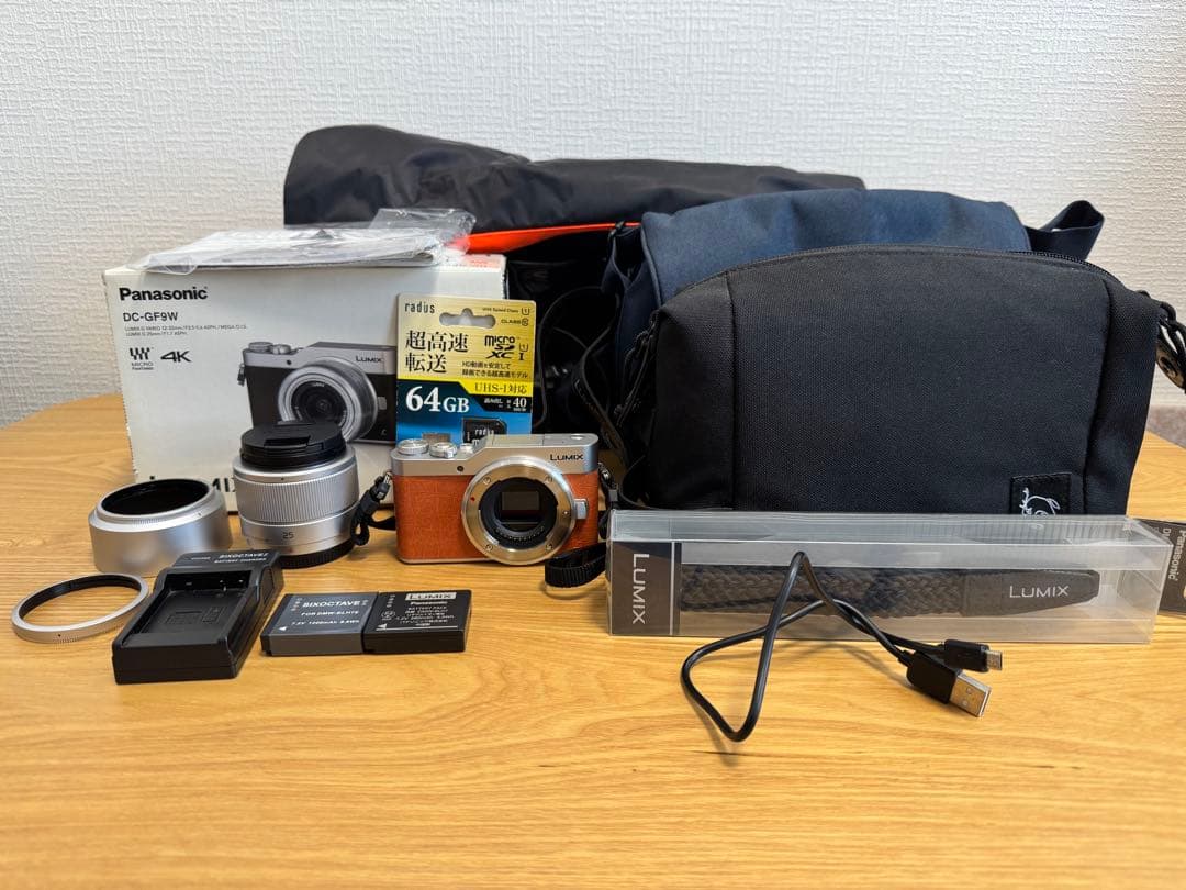 【セット売り】LUMIX DC-GF9Wオレンジボディ4K ミラーレス　一眼レフ