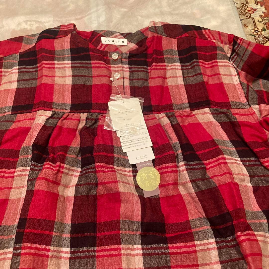 新品　UCHINO チェック柄 パジャマ L